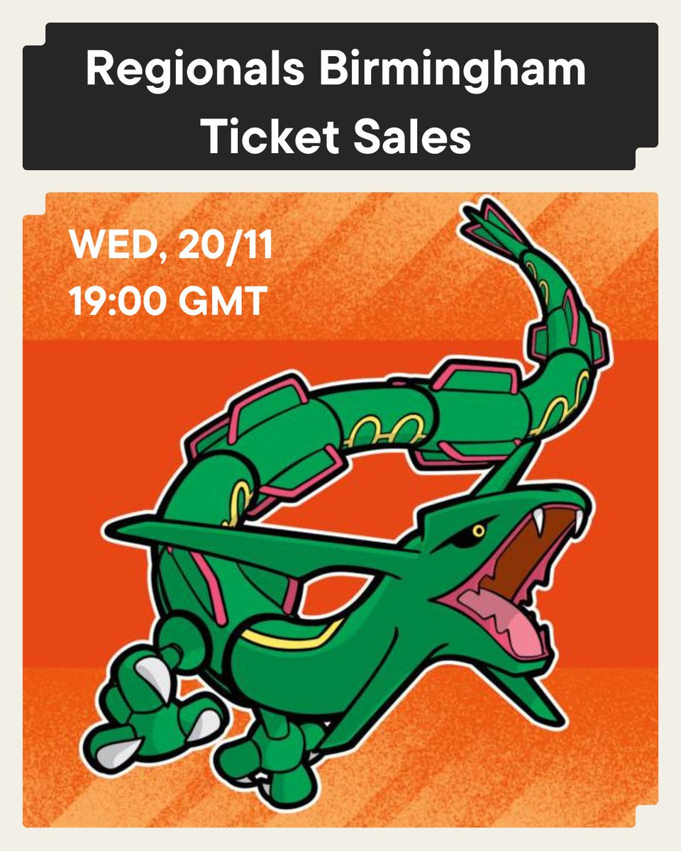 fanfinity_pkm's tweet image. Attention Pokémon Trainers! 

Tickets for the Pokémon Regional Championships Birmingham will go live this Wednesday (Nov 20th) at 19:00 GMT! 

Don't miss out and pick up your tickets with our friends @rk9 Labs