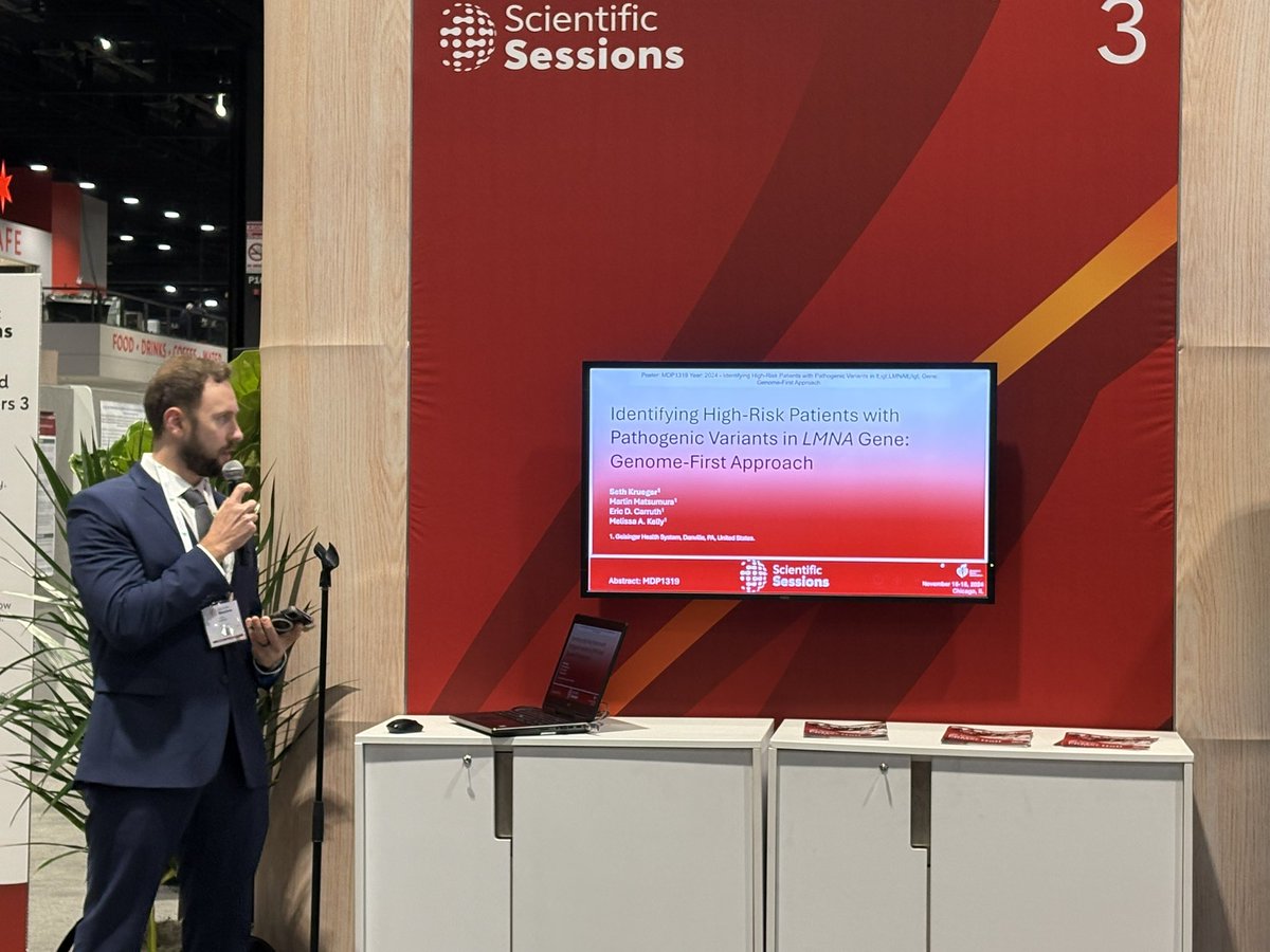 Geisinger resident Seth Krueger presents data on MyCode participants with  LMNA gene variants #AHA2024