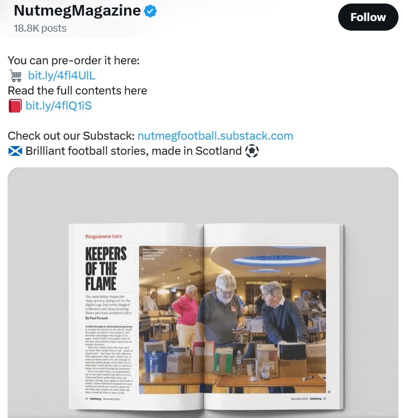 Peter G (@pgerrard72) on Twitter photo Second appearance in <a href="/NutmegMagazine/">NutmegMagazine</a> this time at the recent Edinburgh programme fair, <a href="/FootballFairs/">Scottish Football Programme & Memorabilia Fairs</a> Second appearance in <a href="/NutmegMagazine/">NutmegMagazine</a> this time at the recent Edinburgh programme fair, <a href="/FootballFairs/">Scottish Football Programme & Memorabilia Fairs</a>
