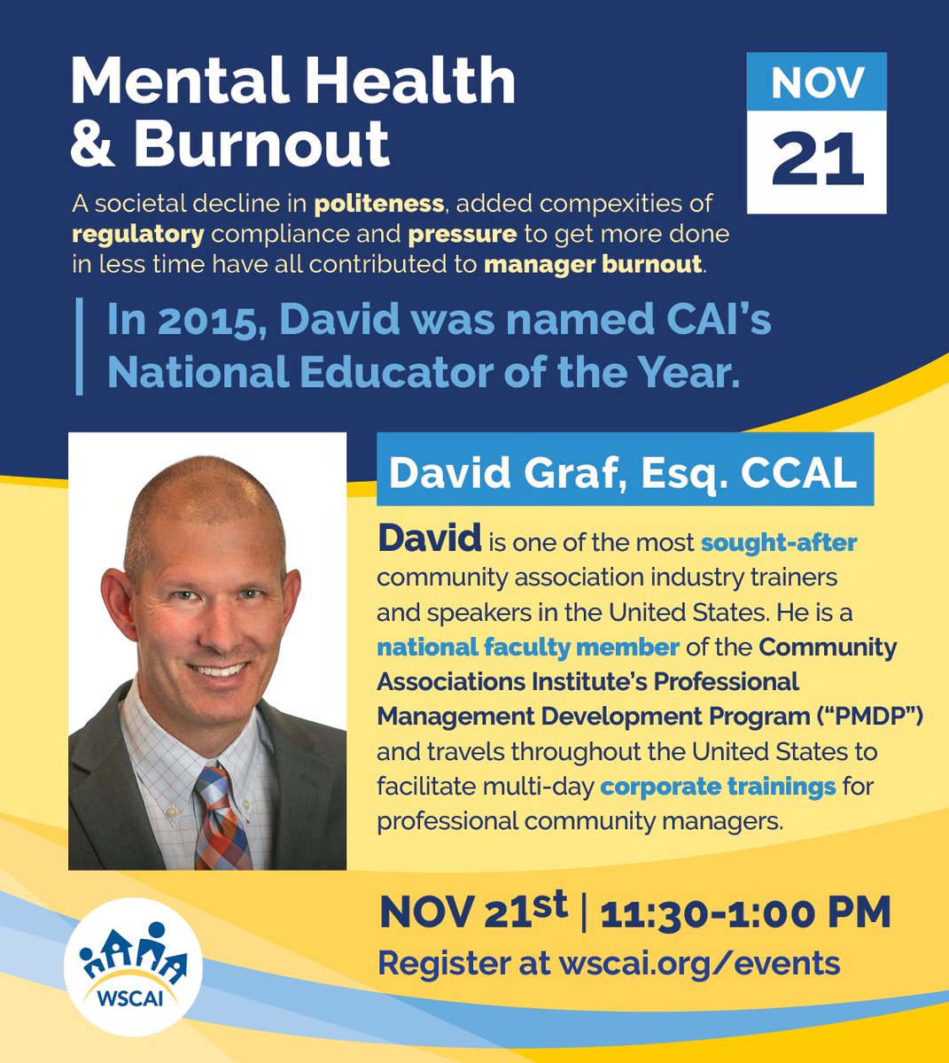 Solutions for fighting BURNOUT🔥—for managers! PMDP National Faculty, David Graf is bringing real-world understanding and answers to this hot topic. Sign up here: wscai.org/events/manager…