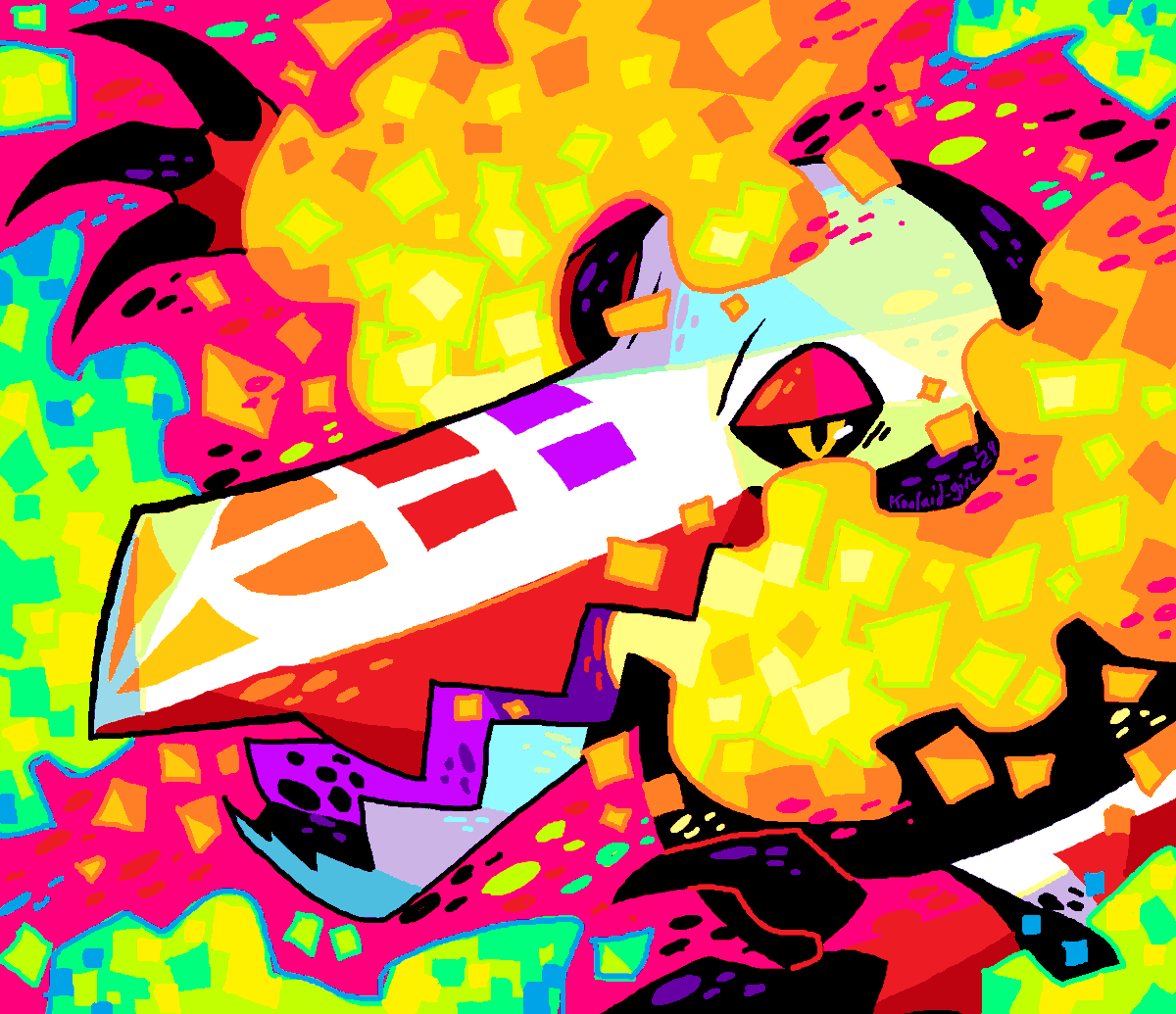 Koolaid_Girl23's tweet image. ms paint skeledirge. My first piece using the windows 11 ms paint! I still don't use layers. but the resizing canvas/brushes is a nice upgrade.