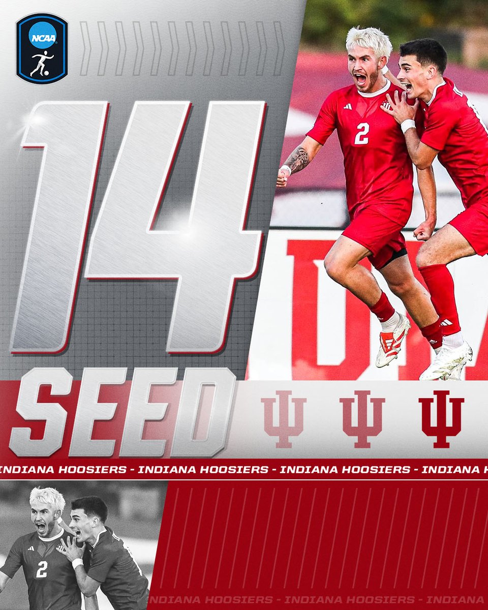 NO. 1️⃣4️⃣ SEED: <a href="/IndianaMSOC/">Indiana Men's Soccer</a> 🔴

#NCAASoccer