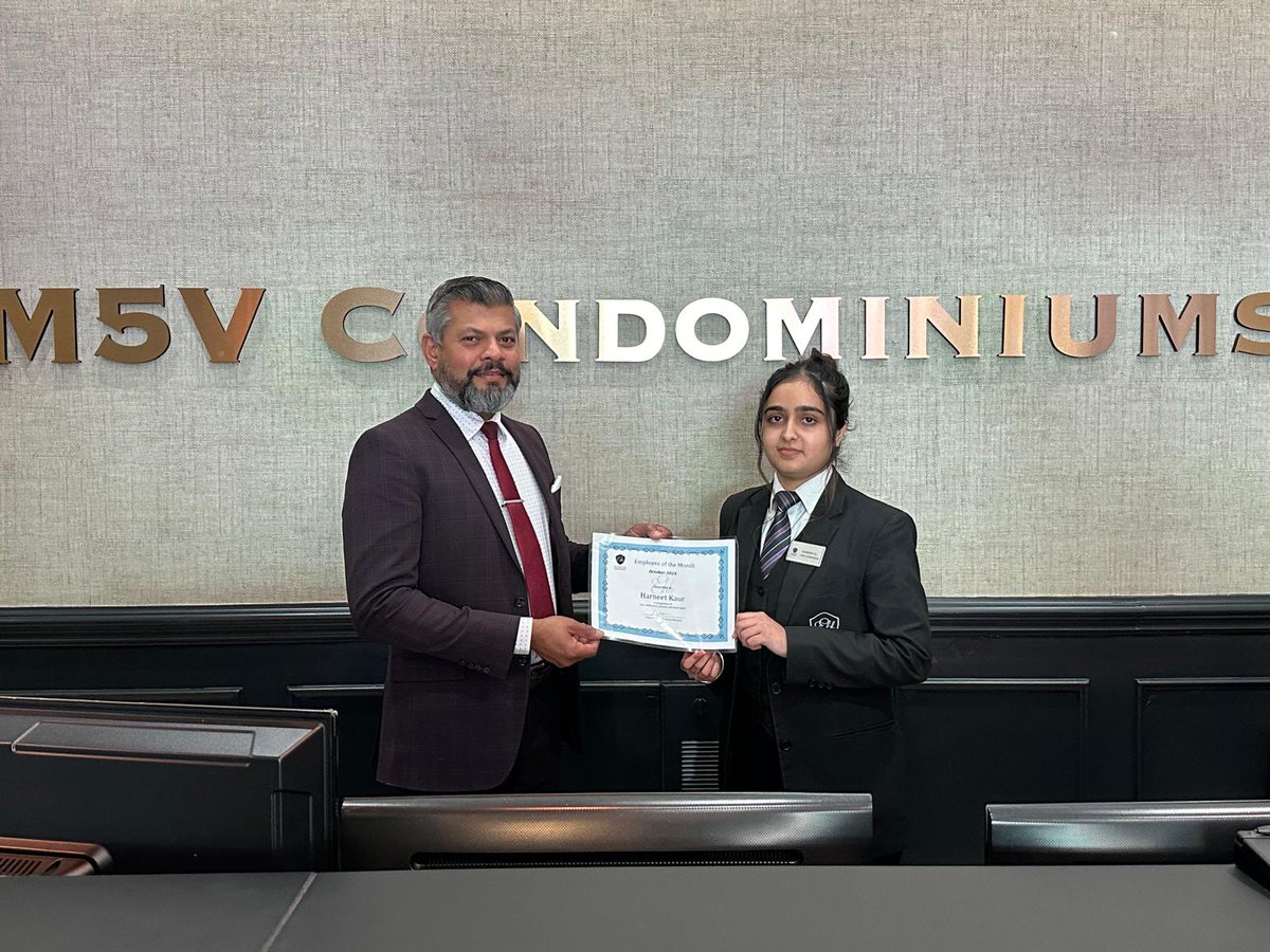 EliteCondo's tweet photo. Congrats to Harneet Kaur, our Employee of the Month for October 2024! Since joining in Dec 2023, she’s been an inspiring leader at M5V Condos. 

Thank you for your dedication, Harneet! 

#EmployeeOfTheMonth #TeamExcellence #LeadershipInAction #EliteCondoConcierge #Success https://t.co/r5lzZAWZFt