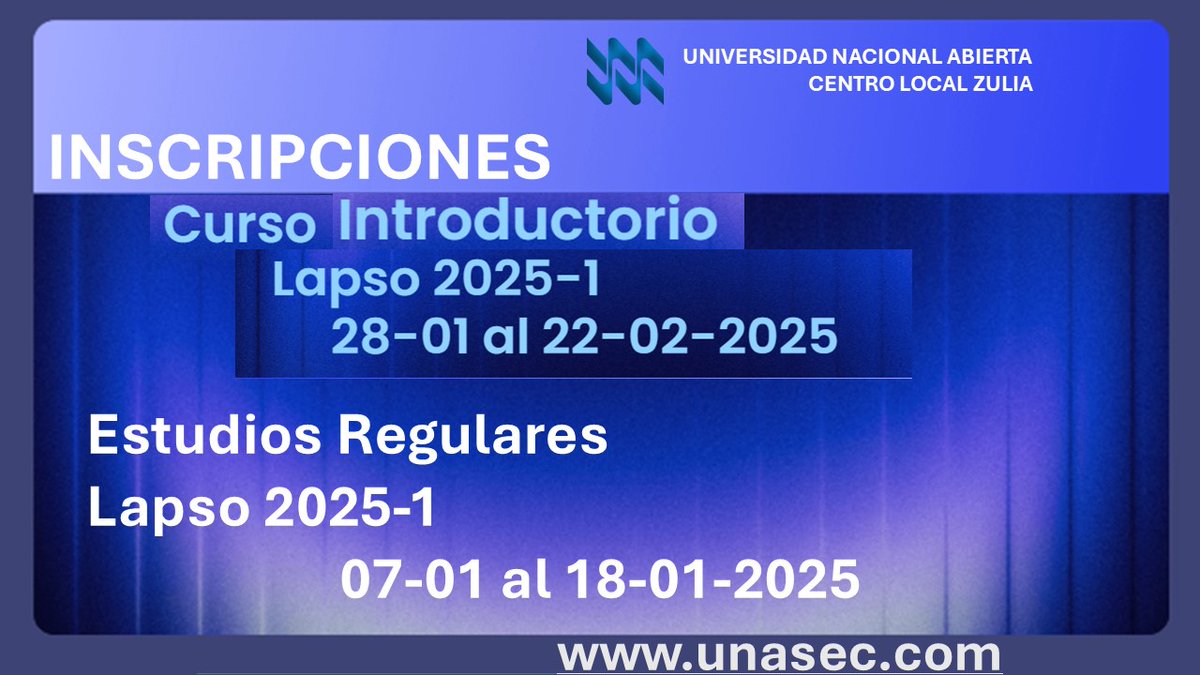 ATENCIÓN PROCESO DE INSCRIPCIONES 
LAPSO 2025-1