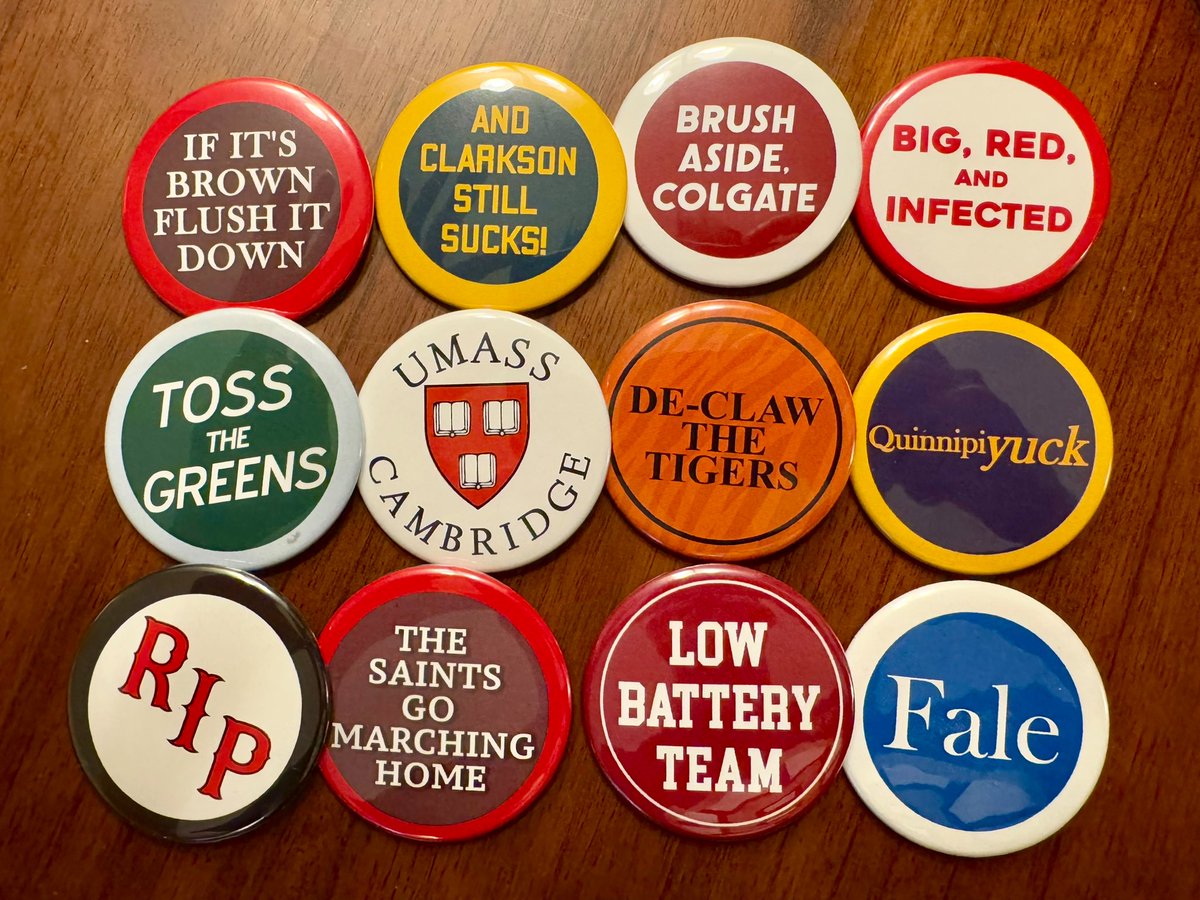 BanterButtons's tweet photo. I present to you, the ECAC Collection (or the EZAC Collection, depending on who you root for 😉) https://t.co/BqSRhR5JfM