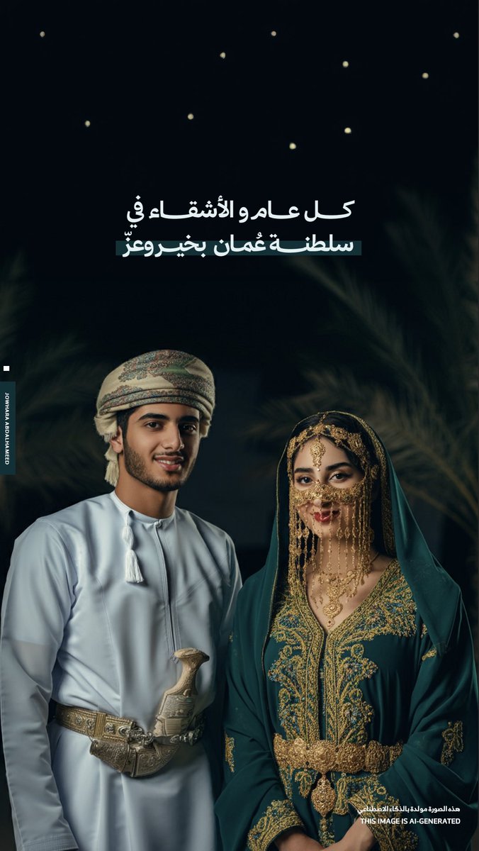 x5c's tweet photo. 𐄢

اهلاً ي اصدقاء 🙋🏼‍♀️! 

من خلال رحلتي في تعلم ادوات و مصادر الذكاءالاصطناعي ، 
جربت أصمم زي عماني مستوحى من التراث العماني 

حبي للتعلم المستمر وتطوير مهاراتي ساعدني أطلع بهالتصميم
لسه في طور التدريب، بس متحمسة أسمع رأيكم 🤩👀! 

وكل عام والشعب العماني بخير 🌟. 

#الشعب_العماني https://t.co/DBFxQxW2CO