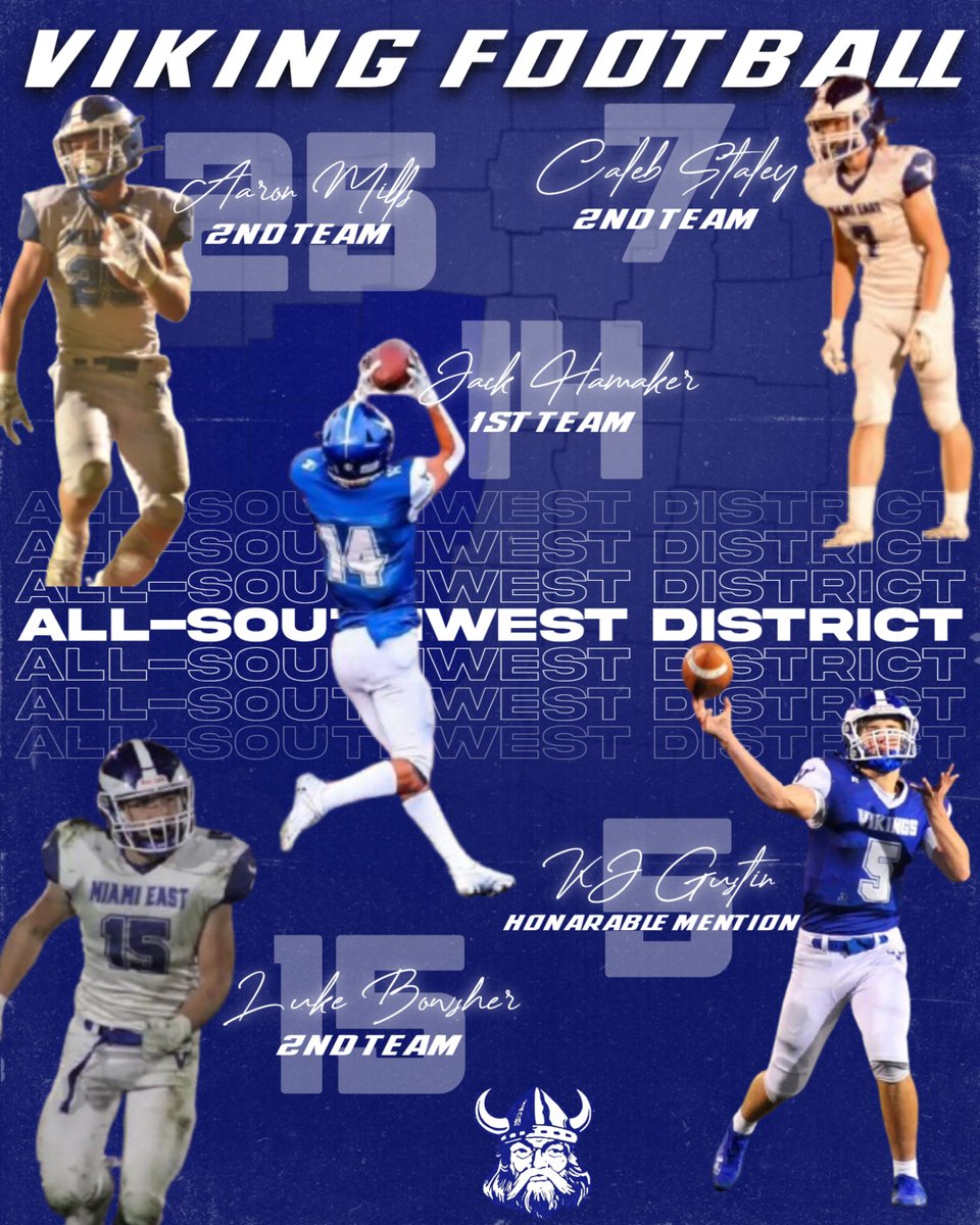 Congratulations!!! Proud of these individuals and the way the represent Miami East Football! #VikingCountry