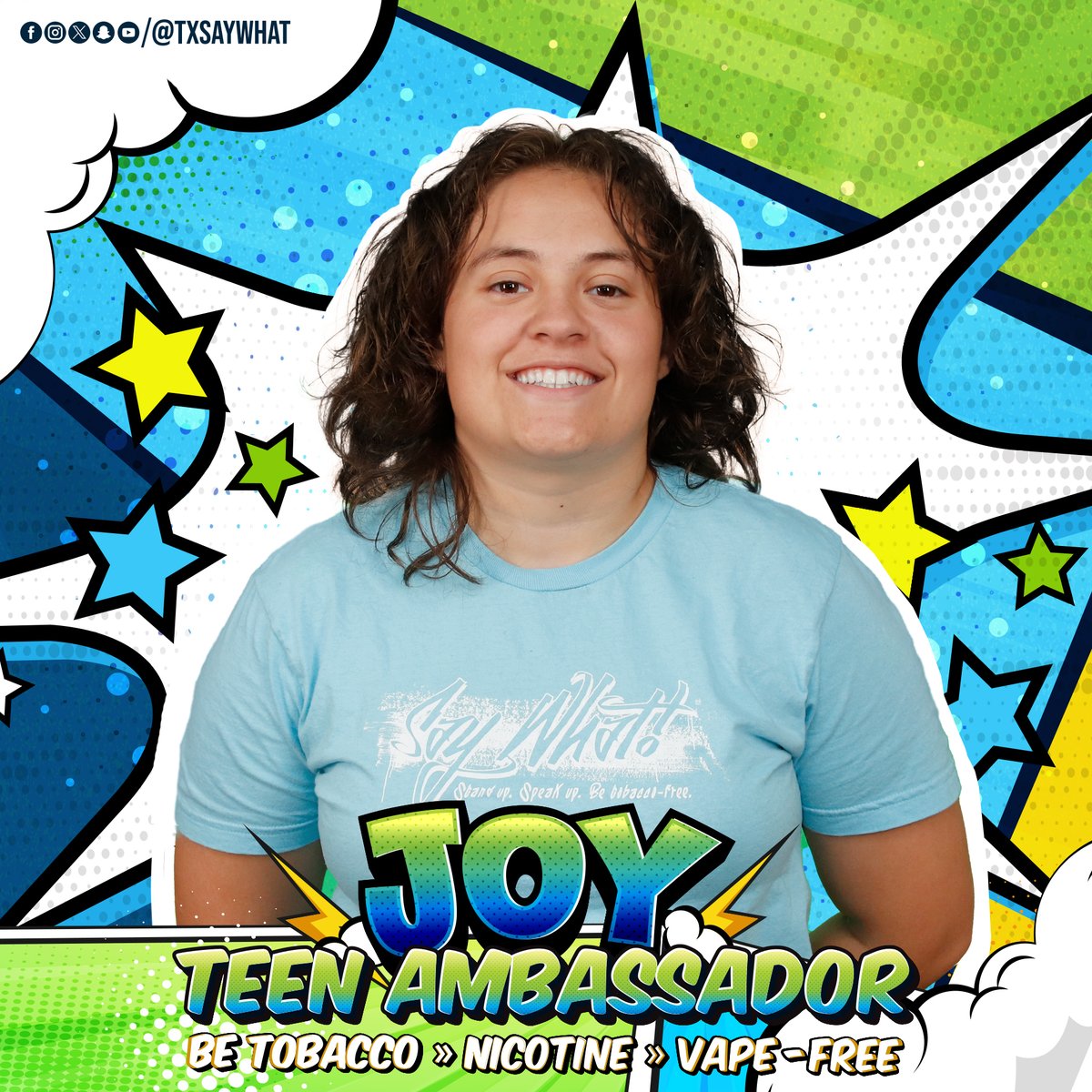 Say What! (@txsaywhat) on Twitter photo Meet Joy! Joy is a Senior from North Texas and this will be her 3rd year serving as a Teen Ambassador. When asked who she would want to narrate her life, she said Frank Ocean, because she would meet him! For more, check out our website! #TALife Meet Joy! Joy is a Senior from North Texas and this will be her 3rd year serving as a Teen Ambassador. When asked who she would want to narrate her life, she said Frank Ocean, because she would meet him! For more, check out our website! #TALife