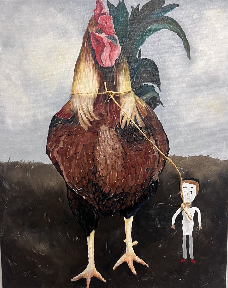BillyTheMime's tweet photo. Lynn Freer Turner Billy  “Big Cock &amp; Little Mime” 16” x 20” Oil, acrylic, twine on canvas.  eBay https://t.co/DCPqaacIkS #outsiderart https://t.co/VU1c4a7nlo