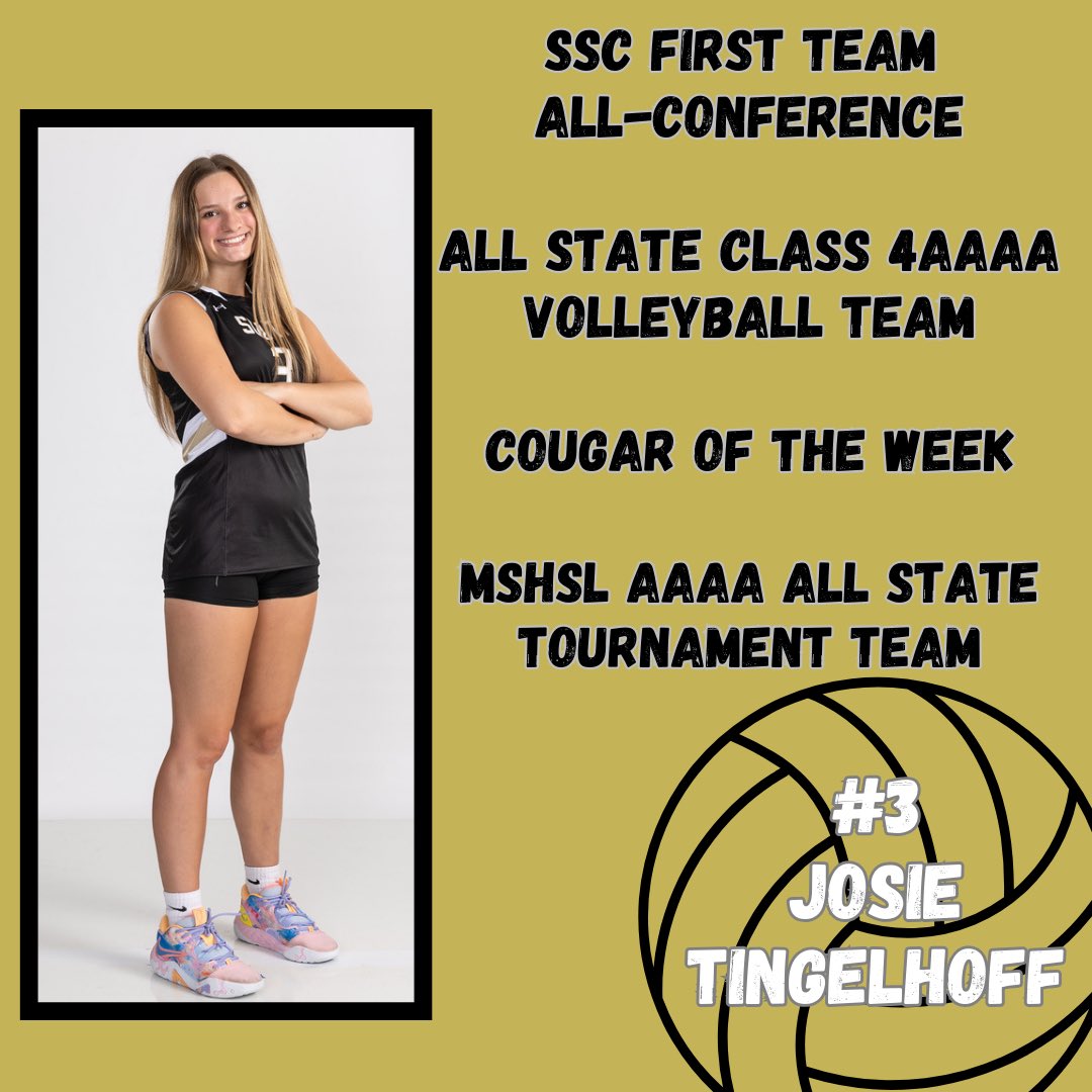 Lakeville South Volleyball (@lshs_vb) on Twitter photo 📣 Shout out to Senior Libero <a href="/josietingelhoff/">Josie Tingelhoff</a> for her individual accomplishments this season! She also finished her career 2nd in Digs (1,257) and tied for 7th in Aces (101) Way to go Josie! #neversettle #statechampion #alwaysacougar #loveourseniors♥️ #rollcougs 📣 Shout out to Senior Libero <a href="/josietingelhoff/">Josie Tingelhoff</a> for her individual accomplishments this season! She also finished her career 2nd in Digs (1,257) and tied for 7th in Aces (101) Way to go Josie! #neversettle #statechampion #alwaysacougar #loveourseniors♥️ #rollcougs