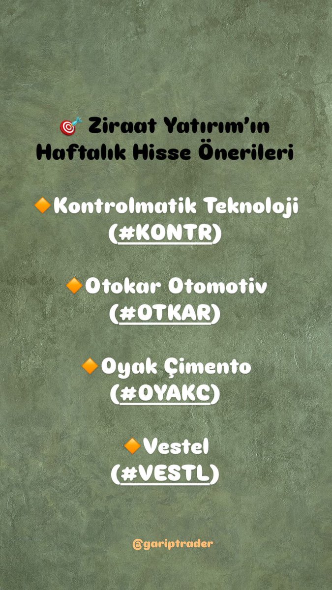 #ziraatyatırım #kontr #otkar #oyakc #vestel