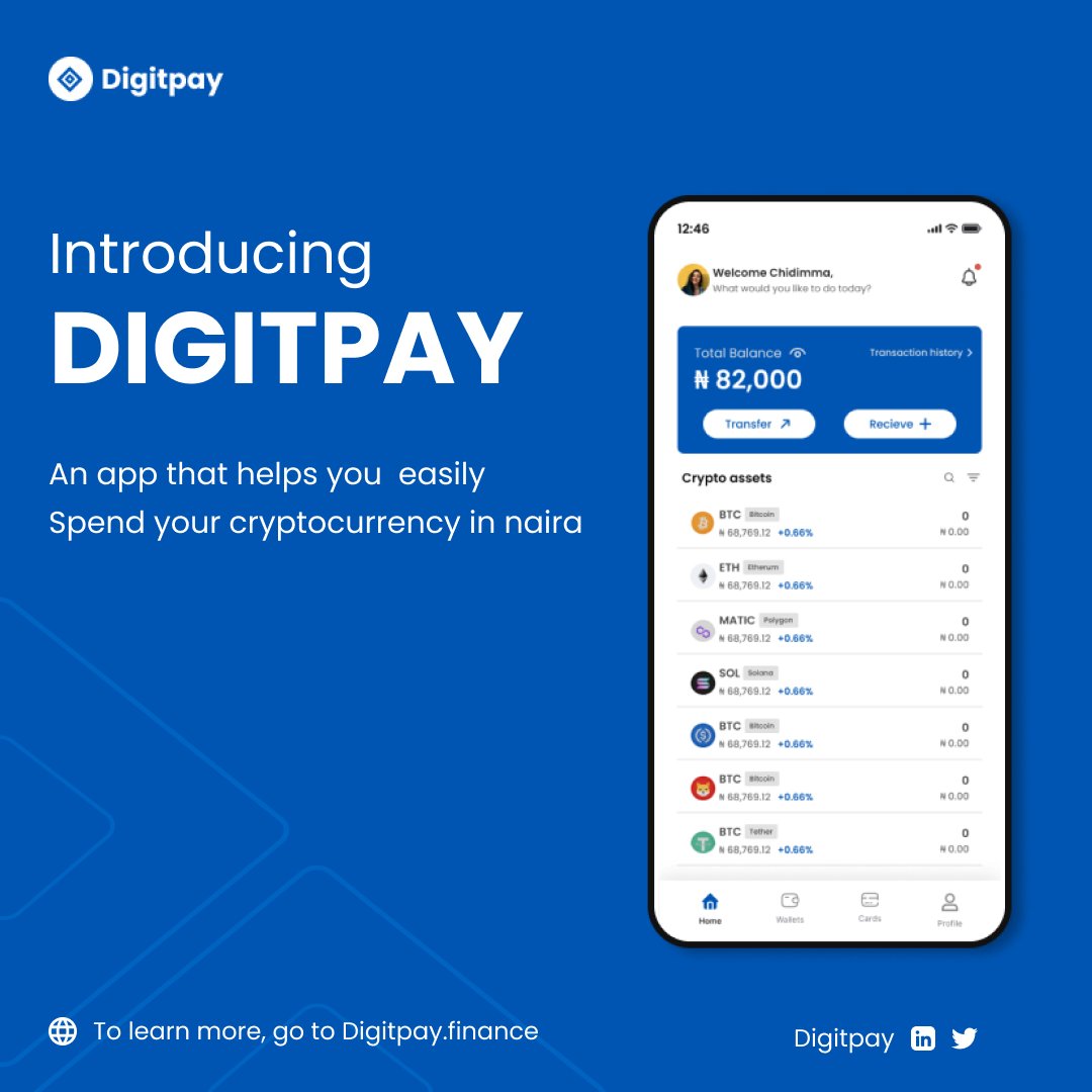 Introducing Digitpay 

we've rebranded to bring you a smarter &amp; more seamless way to spend your cryptocurrency in naira. 

Learn more at Digitpay.finance

#SofriNanoLoans #MissUniverse2024 #NSPPD #NextLevelPrayers #FalmataWasKilled #GalaxyZFlip6 #NEDHON #DeSci