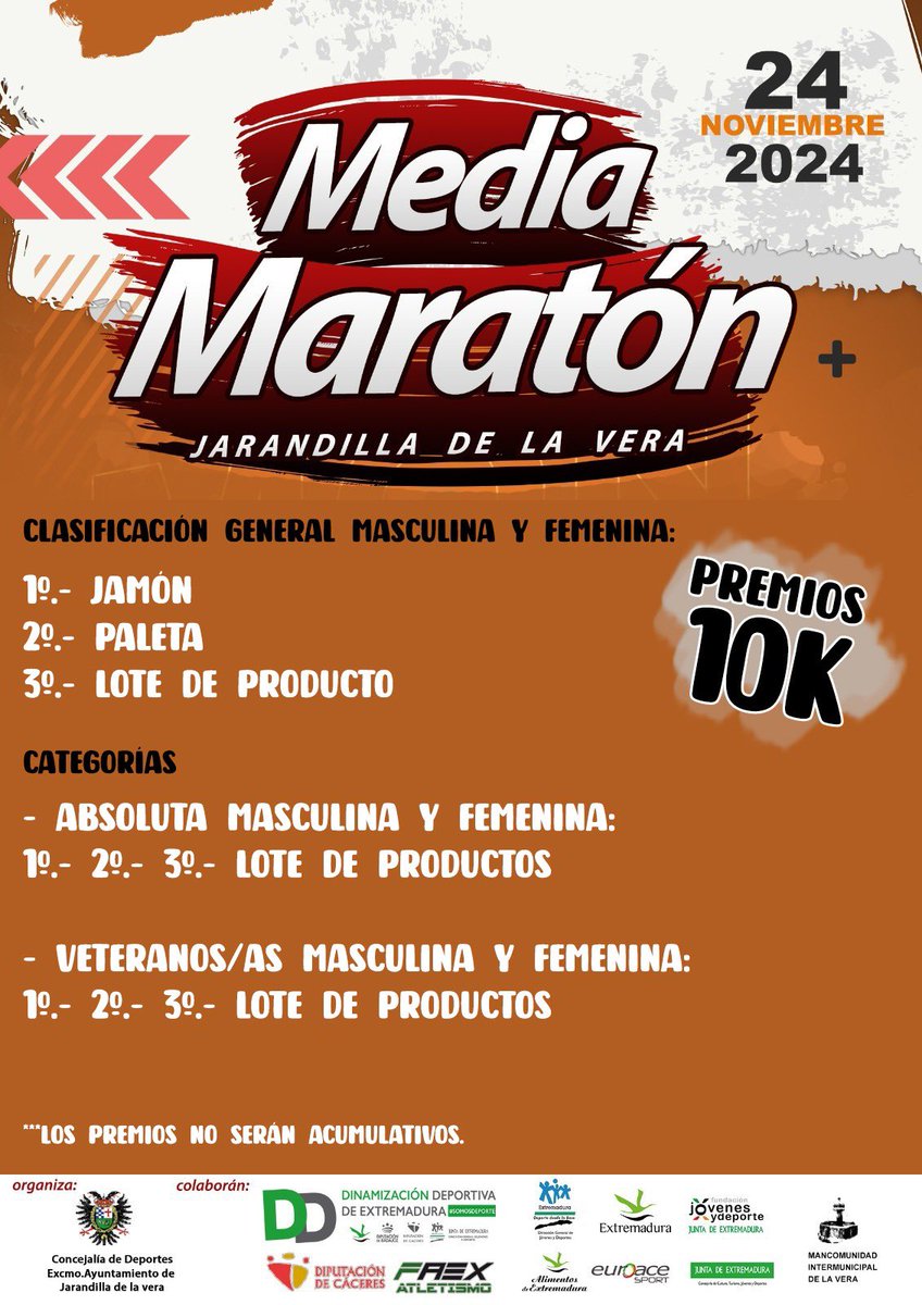 M_M_Jarandilla's tweet photo. PREMIOS Media Maratón Jarandilla 🏆🥇🥈🥉 https://t.co/laZjrviUTL