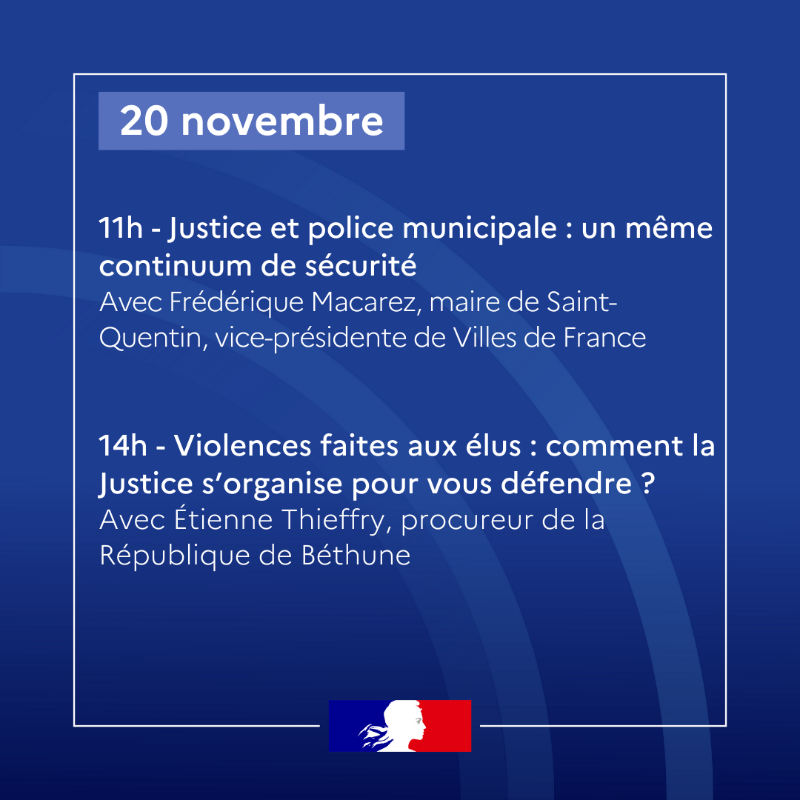 justice_gouv's tweet photo. Elus et représentants des collectivités territoriales, le ministère de la Justice vous accueille au @salondesmaires du 19 au 21 novembre 2024 à Paris Expo

Venez échanger avec nous et assister à nos interviews sur les enjeux liant justice et territoires
 
📍 Stand G52, pavillon 3