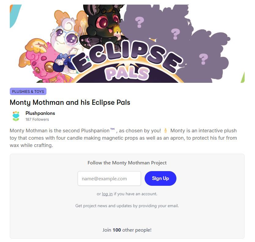 plushpanions's tweet image. 🎊 100 FOLLOWERS FOR MONTY MOTHMAN?! 🎊
 °✧･｡ 
We are gathering an amazing group of crowdfunders for our Monty Mothman plush! 

🚀 Launch in January
🎁 3 Giveaways left
🧸 5 plush designs to unlock
~
Follow the Backerkit project ~ 🔗 in bio!
[ #plushies #mothman #cryptidcore ]