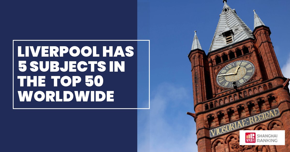 University of Liverpool (@livuni) on Twitter photo We’re very proud that 5 of our subject areas placed in the top 50 worldwide in the 2024 <a href="/ShanghaiRanking/">ShanghaiRanking</a> World Universities #ARWU Subjects Rankings 🙌
Read more: brnw.ch/21wOKiW
Well done #TeamLivUni 💙 We’re very proud that 5 of our subject areas placed in the top 50 worldwide in the 2024 <a href="/ShanghaiRanking/">ShanghaiRanking</a> World Universities #ARWU Subjects Rankings 🙌
Read more: brnw.ch/21wOKiW
Well done #TeamLivUni 💙