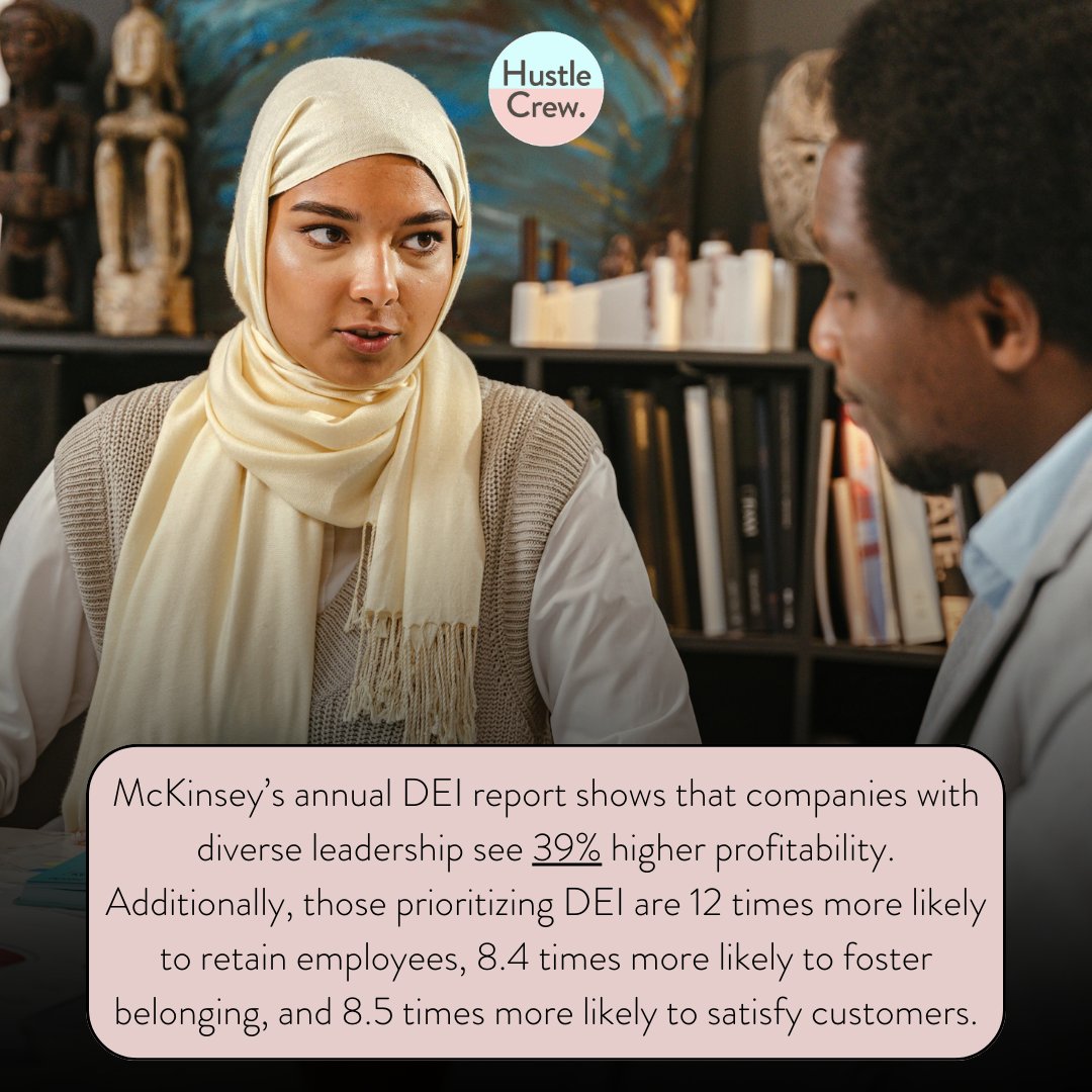 Companies that shy away from DEI efforts risk alienating employees, stifling innovation, and ultimately damaging their bottom line. Studies show diverse leadership teams are 39% more profitable, with decision-making rates 87% higher than less diverse teams.