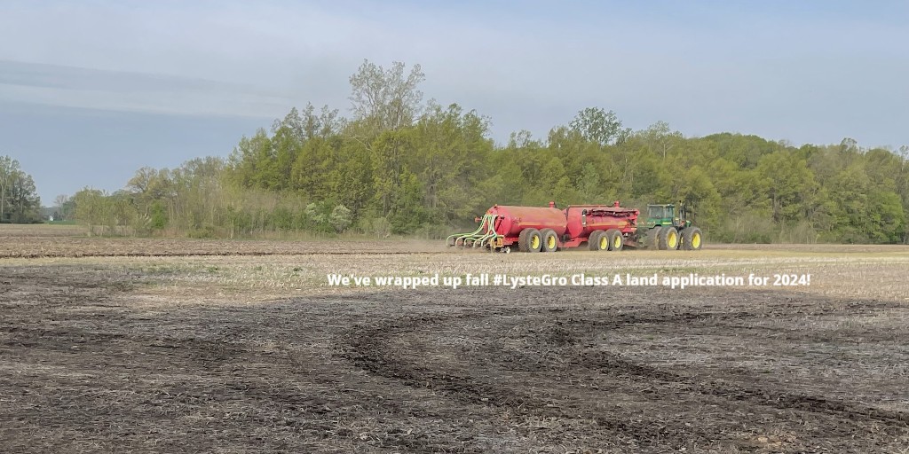 #LysteGro Class A land application is complete for South Huron Valley Utility Authority &amp; Commerce, leaving them comfortable for winter. Volume reduction &amp; enhanced biosolids quality ensures operational security, lower GHGs, landfill diversion, &amp; cost savings. #Michiganwastewater