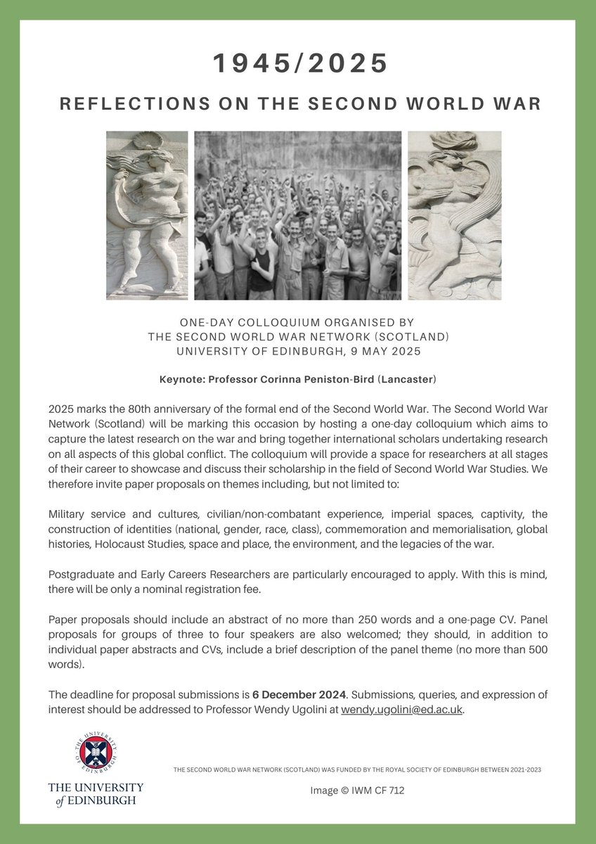 Join us at our #SWW colloquium at the University of Edinburgh 9 May 2025. Abstract submission deadline: 6 Dec