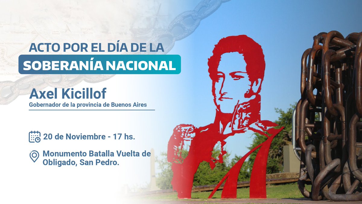 El miércoles estaremos en el monumento Batalla Vuelta de Obligado, emblema de la soberanía por la que seguimos luchando.

¡Nos vemos en #SanPedro!