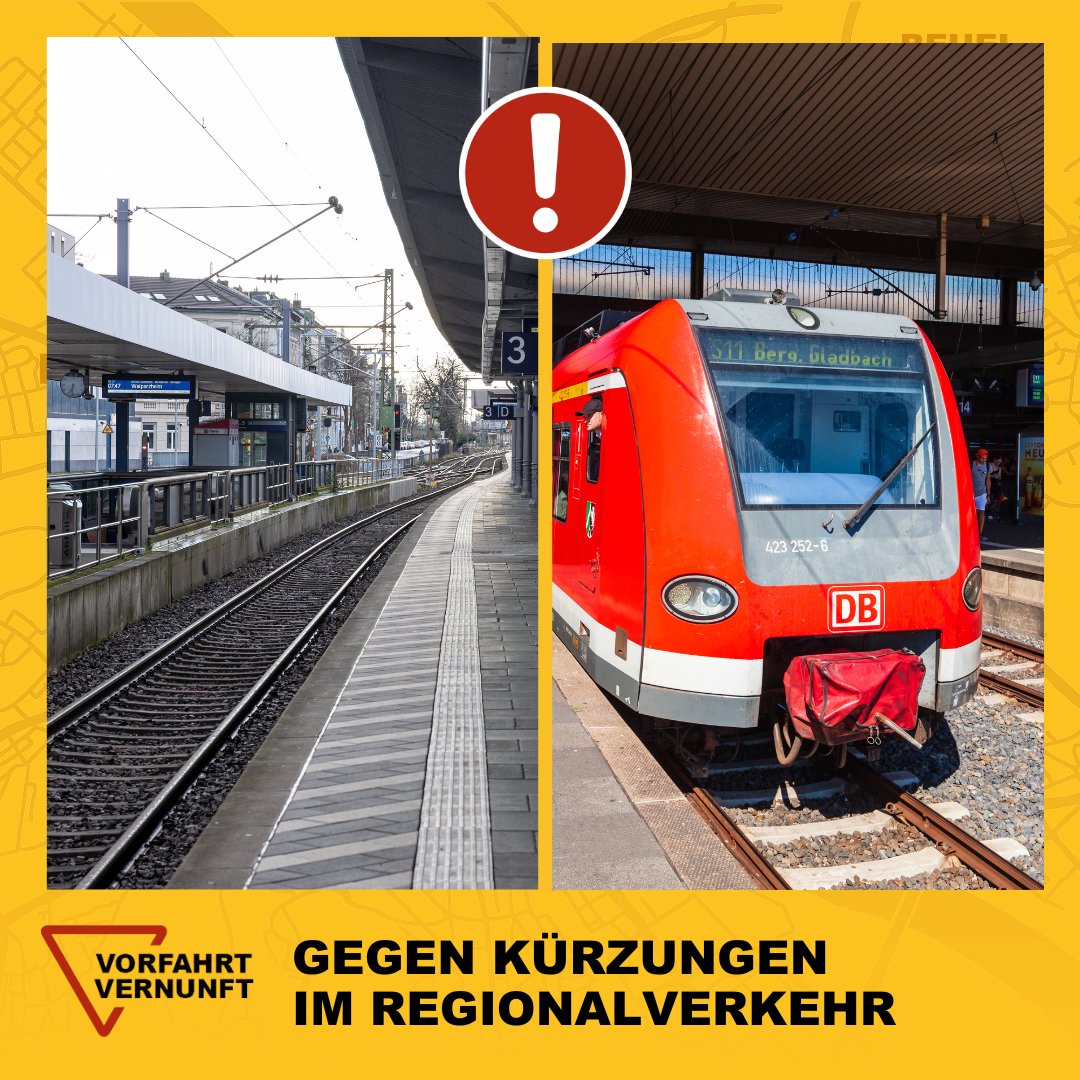 🌍🚆 Gegen Kürzungen im Regionalverkehr: Unsere Region braucht Fortschritt, keine Rückschritte!

Mit Sorge unterstützen wir den offenen Brief von @Go.Rheinland und den Fraktionen im Zweckverband, die sich gegen Kürzungen im Regionalverkehr und den Stopp wichtiger Ausbau- und