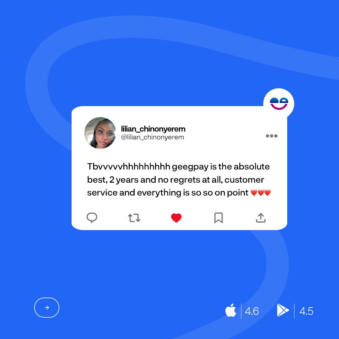 RaenestApp's tweet image. Don't just take our word for it; our users have some amazing things to say about our seamless cross-border payments.

Has Geegpay made a difference in your journey? Drop a 💙 and share your story! #GeegpayCommunity #FreelanceSuccess #GeegpayStories #RemoteWorkAfrica