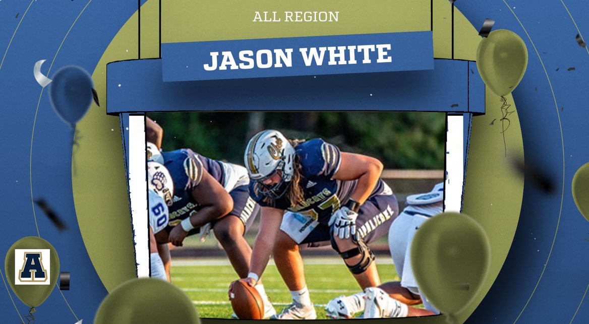 Congratulations to our all region selection: senior, offensive lineman: Jason White