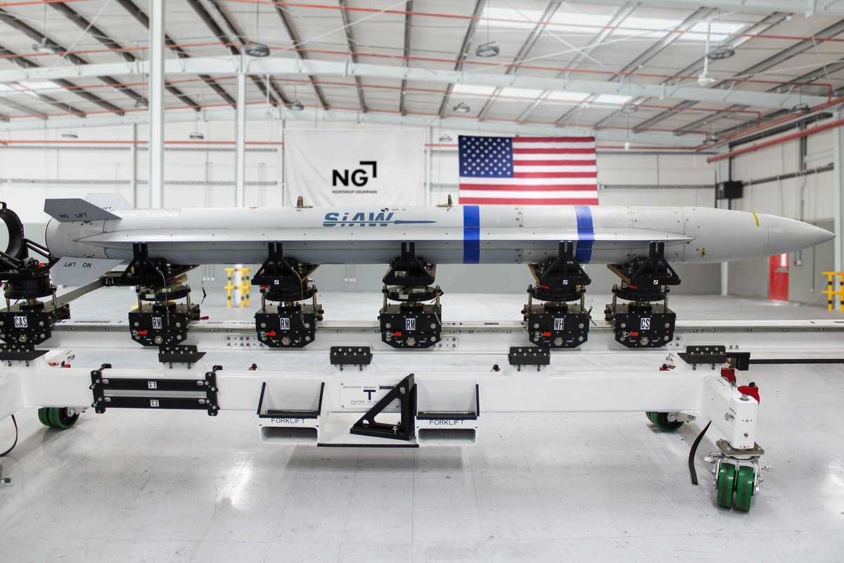 NGCNews's tweet photo. We’ve delivered the Stand-in Attack Weapon (#SiAW) test missile to the @usairforce – a key step in ensuring safe operation and integration of this advanced weapon system. Learn more: https://t.co/Dm91gYHf3Q https://t.co/Gpx5n2kBDZ
