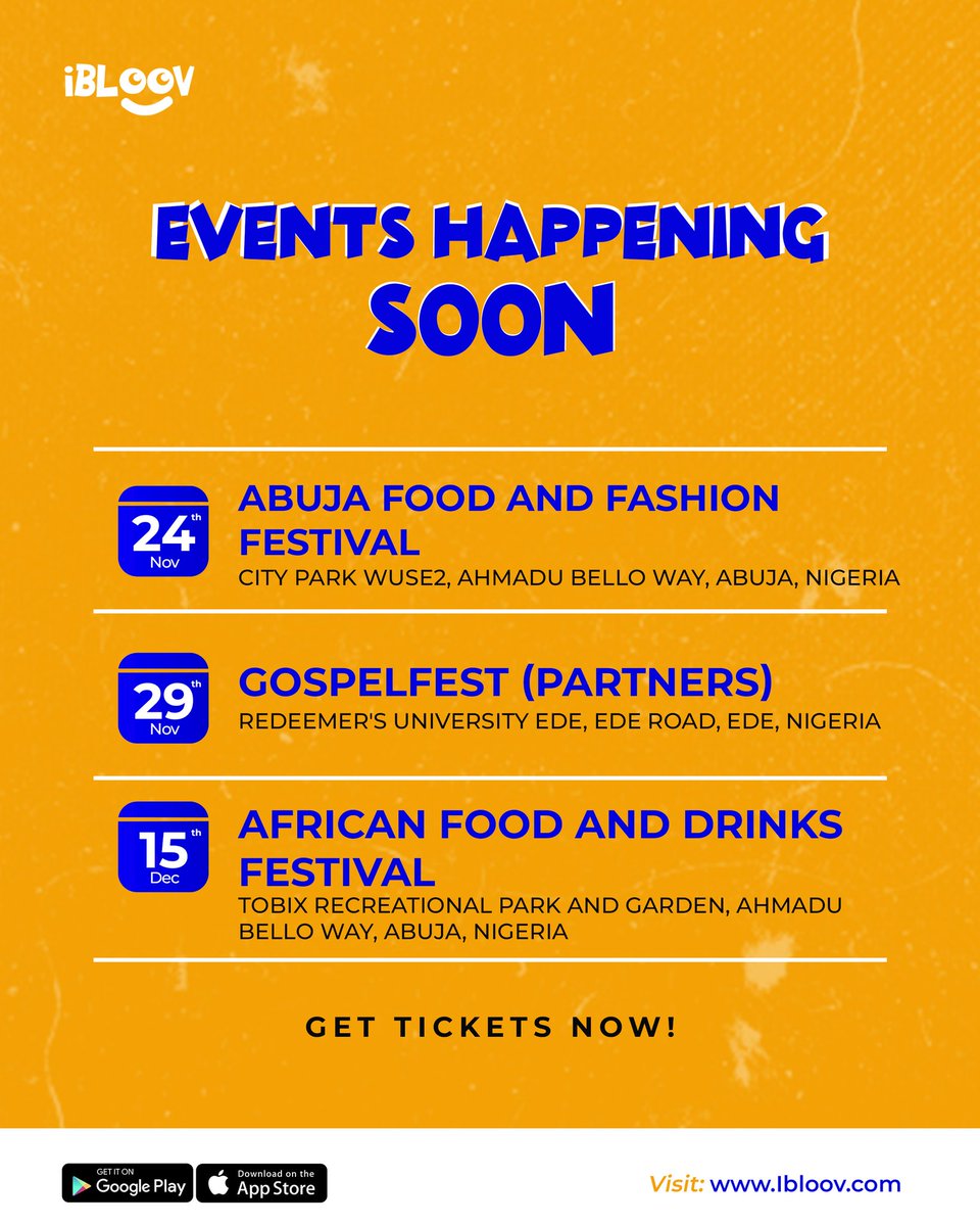 📅 Exciting week ahead! Join us for a lineup of awesome events that promise good vibes and great memories. Get tickets on iBloov, link in our bio.

Let's make this week one to remember! 

#EventfulWeek #StayTuned
