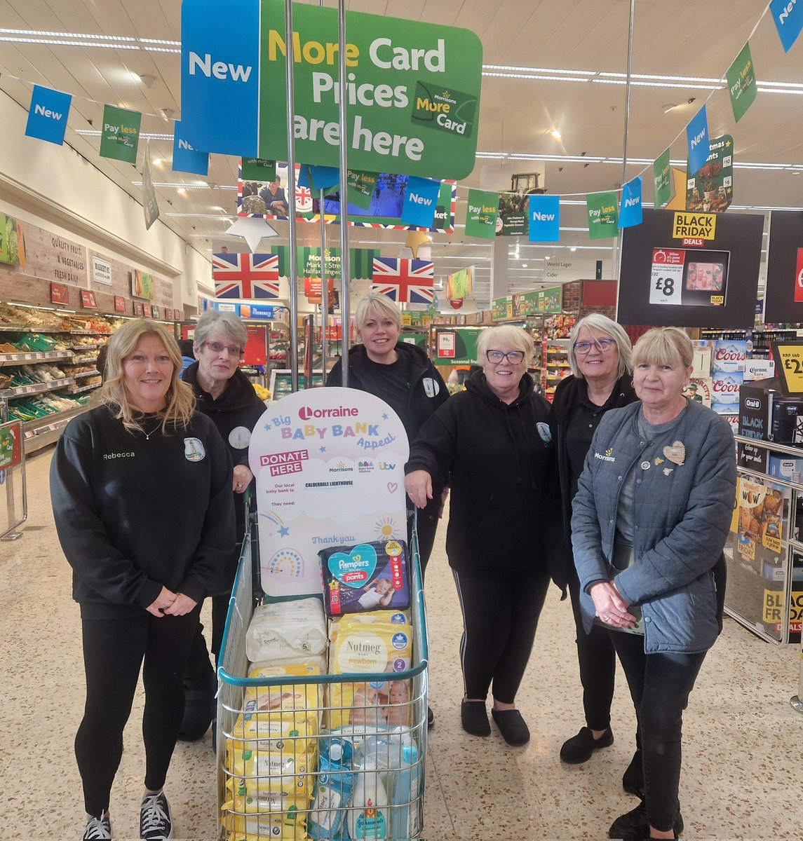 Calderlighthous's tweet image. #Lorrainesbigbabybankappeal was launched this morning. 
@Morrisons Keighley Road illingworth have twinned with ourselves to collect baby essentials.
If you are able to drop a donation in our basket up there, we would be incredibly grateful.
#beaconofhope 
#babybankalliance