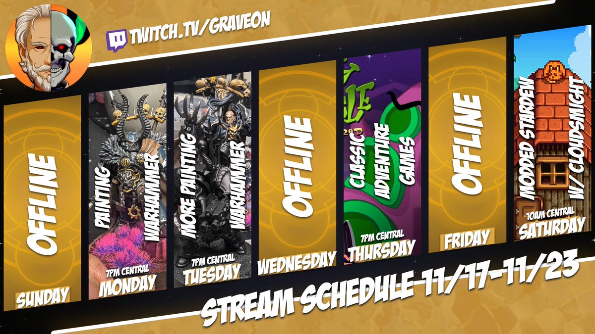 Trying something different this week. As I try to get an idea what the next long term series I'll be streaming is, this week we're going to double up on Hobby Streams and take a look at some remastered versions of old classics. See you there!