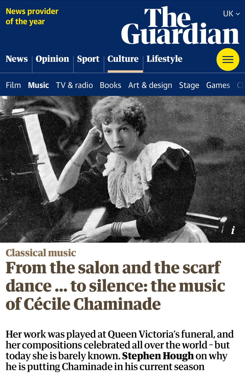 houghhough's tweet image. I wrote a piece for the Guardian on Chaminade
theguardian.com/music/2024/nov… @BarbicanCentre @chambermusic @LincolnCenter @YamahaMusicUSA #Chaminade