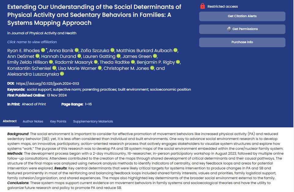 Ben Rigby (@benjamin_rigby) on Twitter photo Our new article published in <a href="/JPAHjournal/">Journal of Physical Activity & Health</a> used #systemsmapping to reconsider the social determinants of #physicalactivity and #sedentarybehavior.
It was great to be part of this project with <a href="/ehps_synergy/">ehps_SYNERGY</a>! Our new article published in <a href="/JPAHjournal/">Journal of Physical Activity & Health</a> used #systemsmapping to reconsider the social determinants of #physicalactivity and #sedentarybehavior.
It was great to be part of this project with <a href="/ehps_synergy/">ehps_SYNERGY</a>!