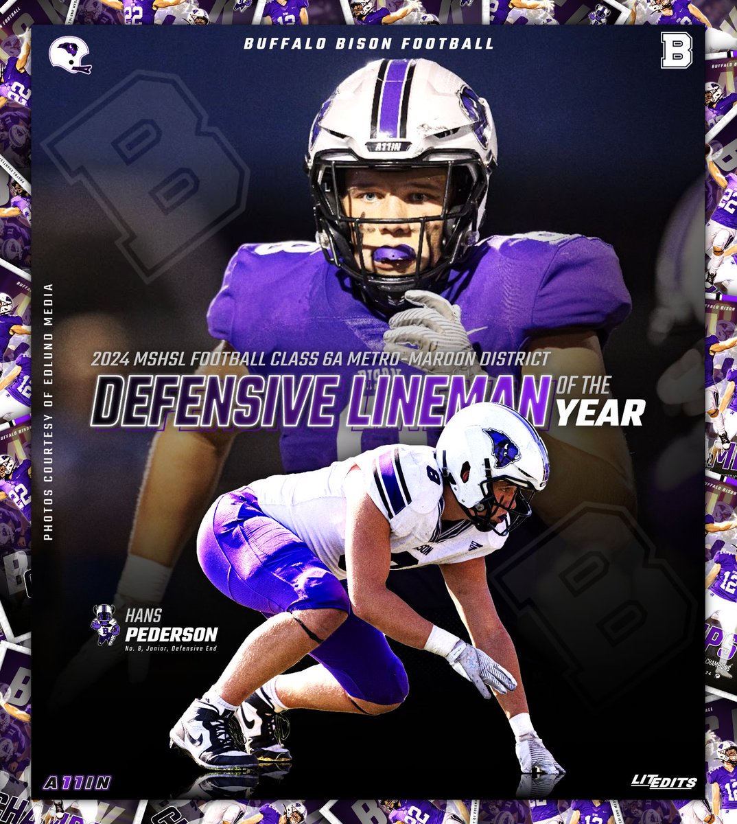 Bison Football (@gobisonfootball) on Twitter photo <a href="/BHSBison/">Buffalo Bison</a> <a href="/BisonFBBoosters/">Buffalo Bison Football Boosters</a> <a href="/edlundmedia/">Luke Edlund</a> <a href="/laplante71/">Robert LaPlante</a> <a href="/LoganVrieze/">Logan Vrieze(2025)</a> <a href="/HansPederson81/">Hans Pederson (2026)</a> <a href="/BriskDolen/">Dolen Brisk</a> <a href="/Cooper_Murphy2/">Cooper Murphy (2025)</a> <a href="/KallenPrell21/">Kallen prell</a> <a href="/isaak_herzberg/">Isaak Herzberg (2025)</a> <a href="/GrantBenson08/">Grant Benson</a> <a href="/HendrixGatz/">Hendrix Gatz</a> <a href="/BabatzRyan/">Ryan Babatz</a> 2024 Metro-Maroon Defensive Lineman of the Year
โซ Hans Pederson (JR)
#A11IN ๐ฆฌ๐ <a href="/BHSBison/">Buffalo Bison</a> <a href="/BisonFBBoosters/">Buffalo Bison Football Boosters</a> <a href="/edlundmedia/">Luke Edlund</a> <a href="/laplante71/">Robert LaPlante</a> <a href="/LoganVrieze/">Logan Vrieze(2025)</a> <a href="/HansPederson81/">Hans Pederson (2026)</a> <a href="/BriskDolen/">Dolen Brisk</a> <a href="/Cooper_Murphy2/">Cooper Murphy (2025)</a> <a href="/KallenPrell21/">Kallen prell</a> <a href="/isaak_herzberg/">Isaak Herzberg (2025)</a> <a href="/GrantBenson08/">Grant Benson</a> <a href="/HendrixGatz/">Hendrix Gatz</a> <a href="/BabatzRyan/">Ryan Babatz</a> 2024 Metro-Maroon Defensive Lineman of the Year
โซ Hans Pederson (JR)
#A11IN ๐ฆฌ๐