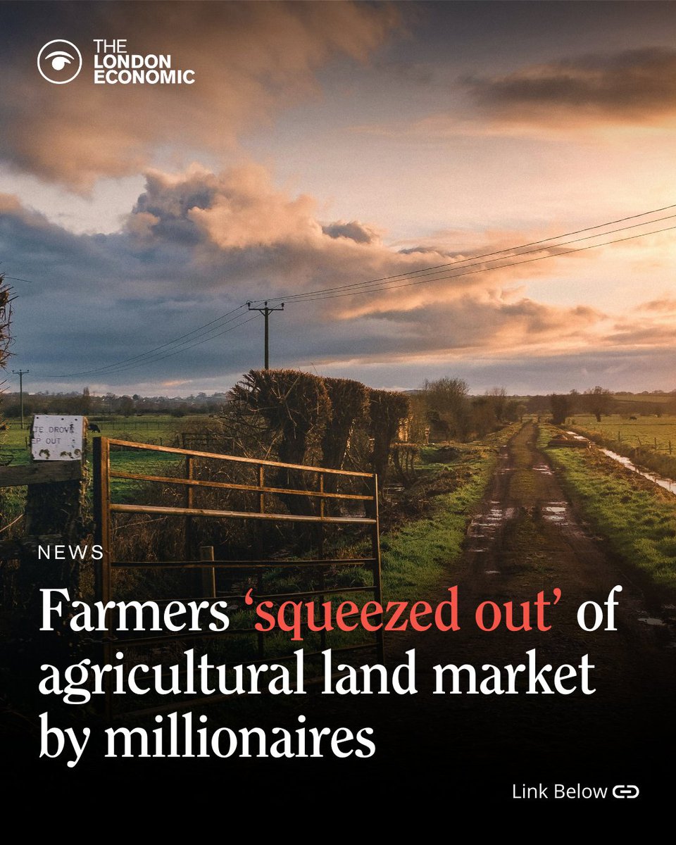 LondonEconomic's tweet image. So get this. New analysis shows that:

🚜 Non-farmers were responsible for 56 per cent of farmland purchases last year
🚜 With 400,000 hectares of agricultural land taken out of use for farming in the same year
🚜 Experts link this to financial advice that recommends the…