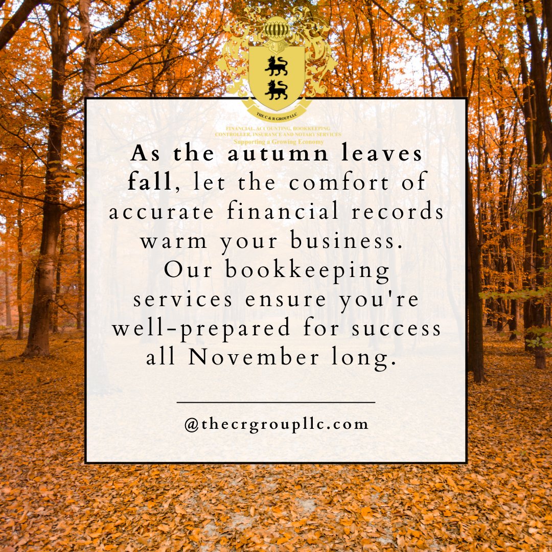JoseCar06872532's tweet image. 🍁 As autumn leaves fall, let accurate financial records warm your business! Our bookkeeping services prepare you for success all November long.

🎟️ Don’t wait—register here: lnkd.in/gTqwSr3r

#FallIntoSuccess #BookkeepingComfort #BusinessSuccess