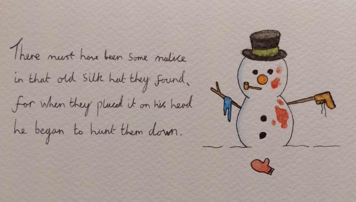 RLStead's tweet photo. Frosty, no! #Christmas #watercolors #snowman #drawin https://t.co/npcYt7S5Wc