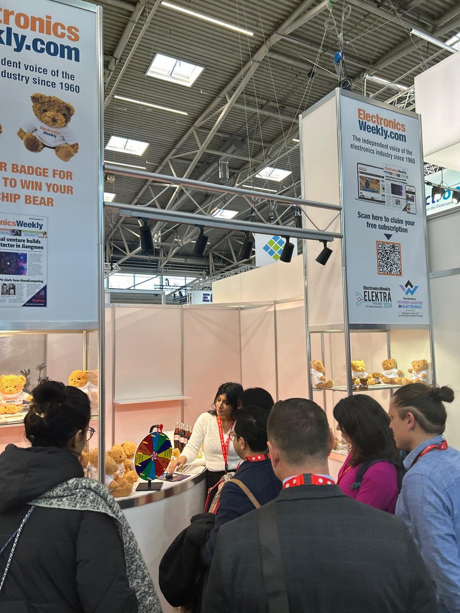 ElectronicsNews's tweet image. That’s a wrap on @electronicaFair Munich 2024! 👏

We had an amazing time celebrating all things electronics. The star of the show? Chip the Bear 🐻 (and mini Chip 🧸), who stole the spotlight with queues at our booth to meet him!

#electronicsweekly #electronica2024 #chipthebear