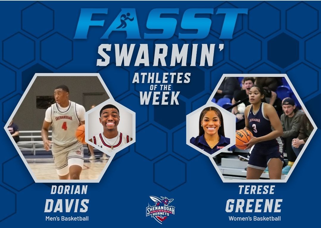 Congratulations to this week's @fasstraining Swarmin Athletes of the Week, going to @suhornetsmbb Dorian Davis and @suhornetswbb Terese Greene!!

#GoSUHornets