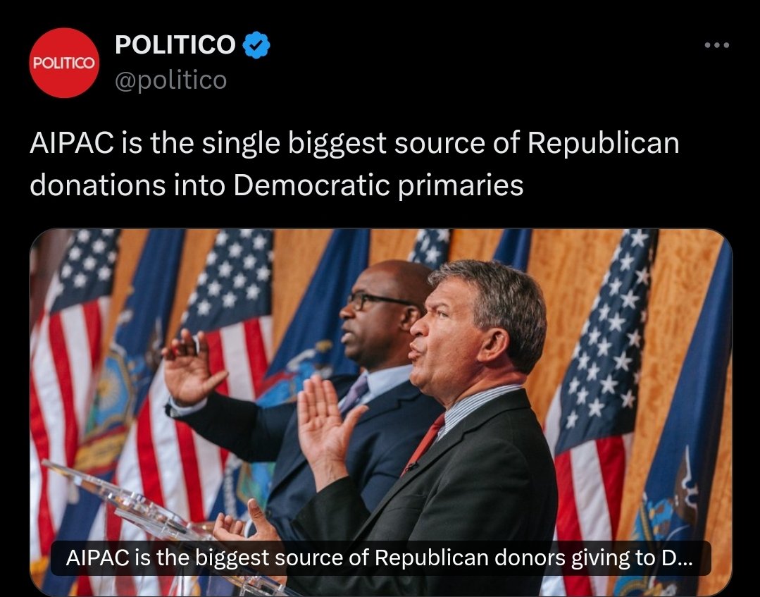 AIPAC is the single largest source of GOP spending in Democratic primaries.

Let's give credit where credit is due.
