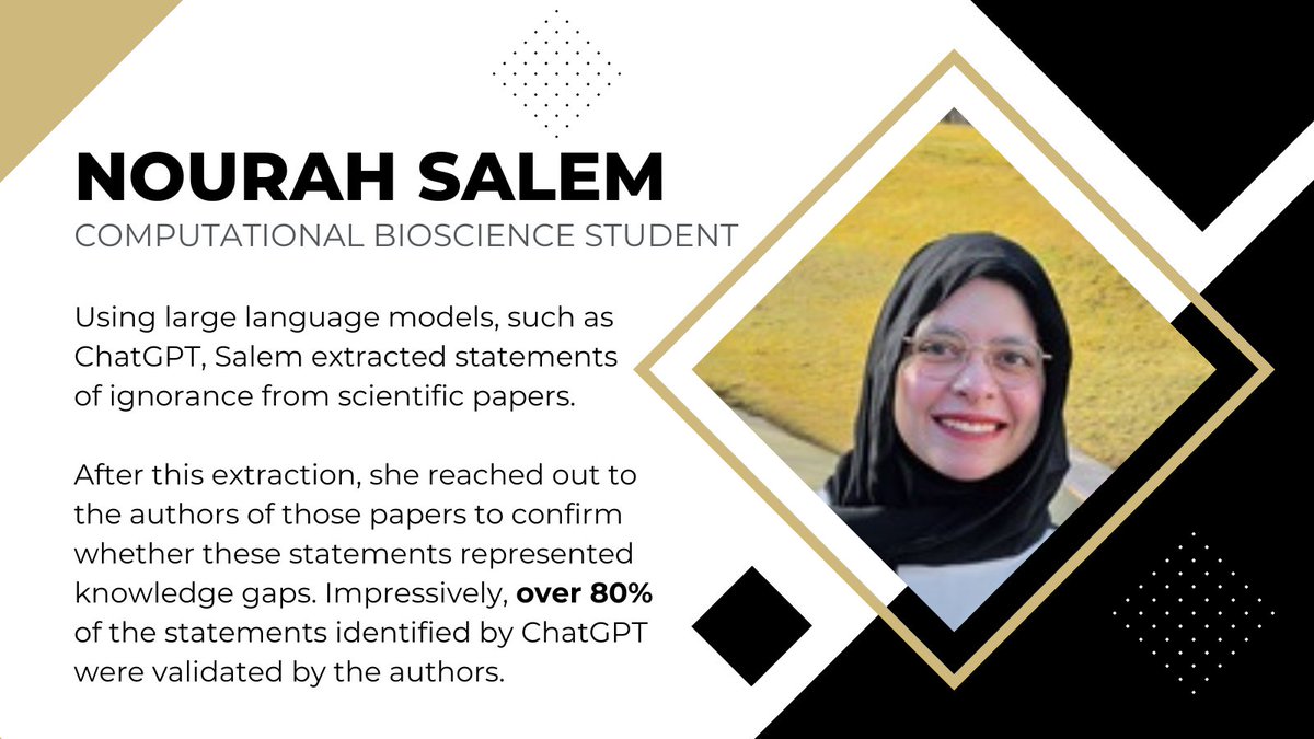 💡 Nourah Salem, a fourth-year PhD student in the Comp Bio Program at the <a href="/CUAnschutzGS/">Graduate School</a> is using ChatGPT to identify things we know we don't know. Salem is part of the Gao Lab (<a href="/Serena_pancakes/">yanjungao</a>) Explore how our students are embracing AI in the classroom ▶️ bit.ly/3UdiRK0