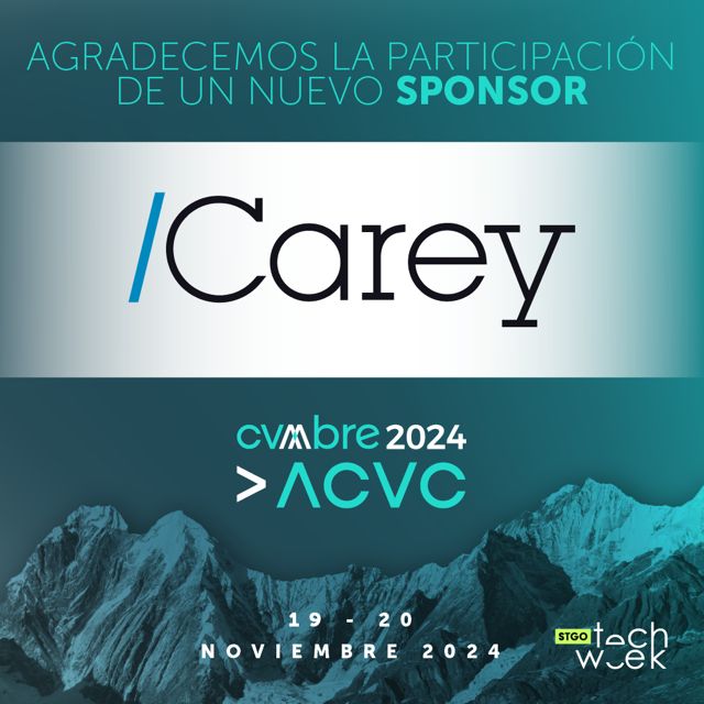 Carey participará como Sponsor Gold de la #CumbreACVC2024 . El encuentro, que se realizará el próximo 19 y 20 de noviembre en el Renaissance Santiago Hotel, reunirá a todo el ecosistema inversor de VC del país y tendrá como uno de sus penalistas a nuestro socio, Francisco Guzmán