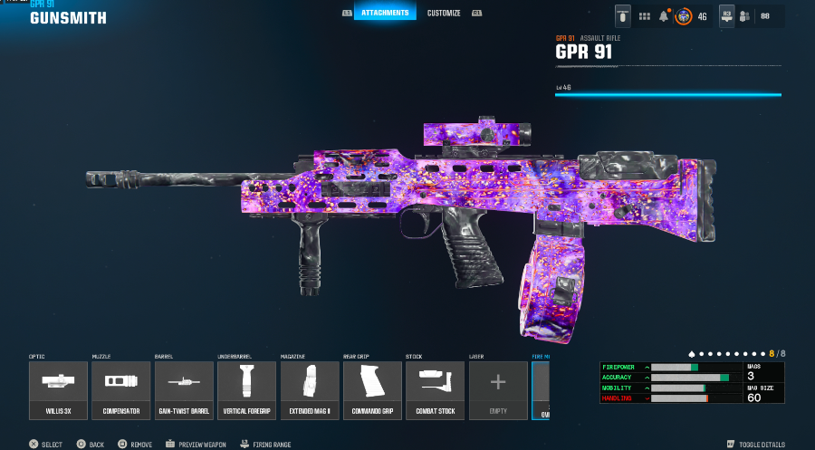 Jukeyz's tweet photo. This is my GPR 91 I've been using last couple days dropped multiple 40+ solo quad games with it, it is good at range an also up close give it a go and let me know what you think. #BO6 https://t.co/VLQmolvoPz