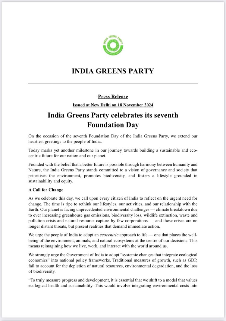 India Greens Party tweet media