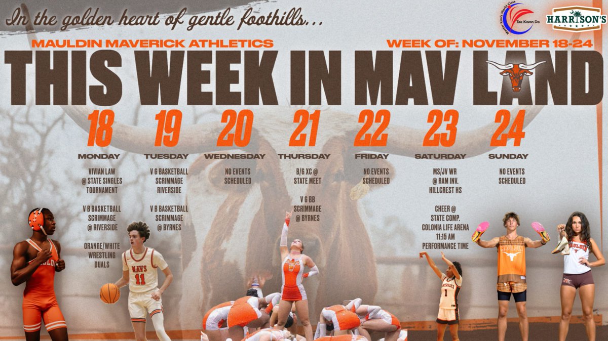 Mauldin_Athl's tweet image. 🟧🟫THIS WEEK IN MAV LAND🟫🟧

Brought to you by @HarrisonsUsa🤠 &amp;amp; @MKTKDROC!!

#GoMAVS🤘🏼 #MAULD1N🐂