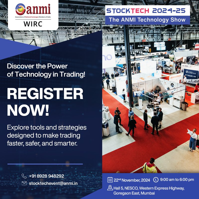 OfficialAnmi's tweet image. Discover the Power of Technology in Trading!
Explore tools and strategies designed to make trading faster, safer, and smarter.
 registering now. 
🔗bit.ly/3Nskj7p

@nirav1965 @vaibhavjshah17
@ashish_ajmera7

#StockTech #FinanceAndTech #Innovation #Expo #Growth