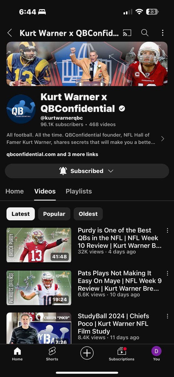 Whether your team is winning or losing, you guys can always head to our YouTube channel to become more informed fans day after day!! <a href="/QBConfidential/">QBConfidential</a>