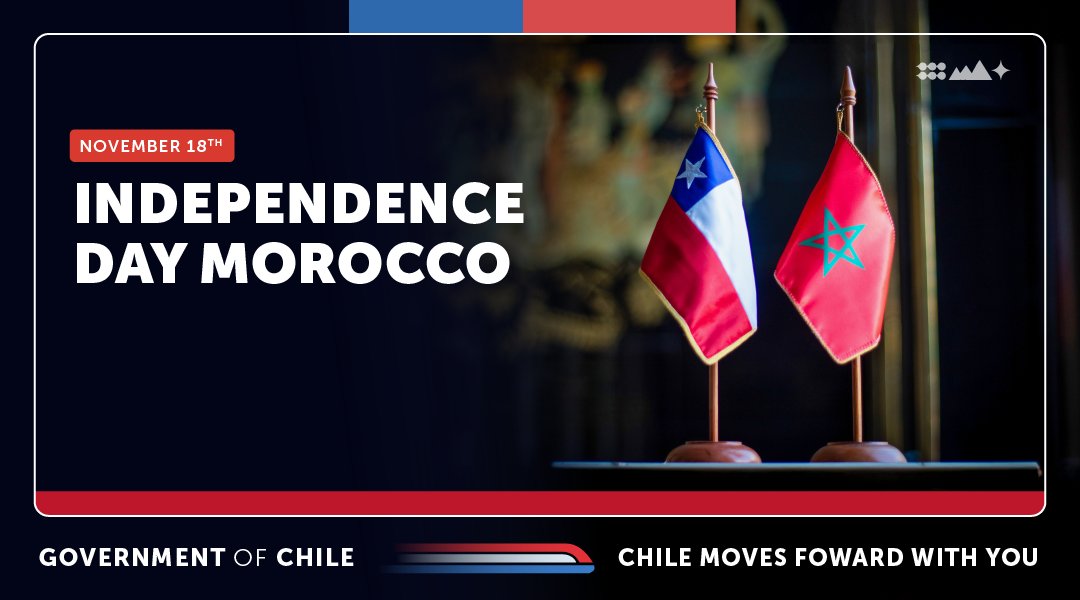 We greet the Kingdom of Morocco on its Independence Day celebration.
We share a 63-year bilateral relationship, based on cordiality and cooperation in areas such as sustainable energy and trade. 🇨🇱🤝🇲🇦