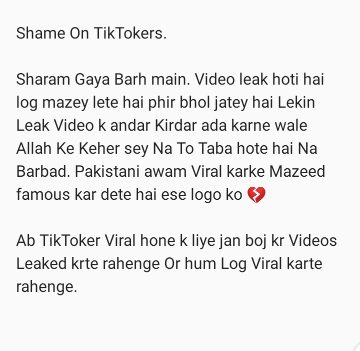 stylofarooq's tweet photo. TikTokers Leaked their video to get some fam. Boycott them dont promote them.
#viralvideo #imsharehman #leakedvideo #HariPahlawan #GalaxyZFlip6 #minahilmalikscandal https://t.co/75a6n14wPn