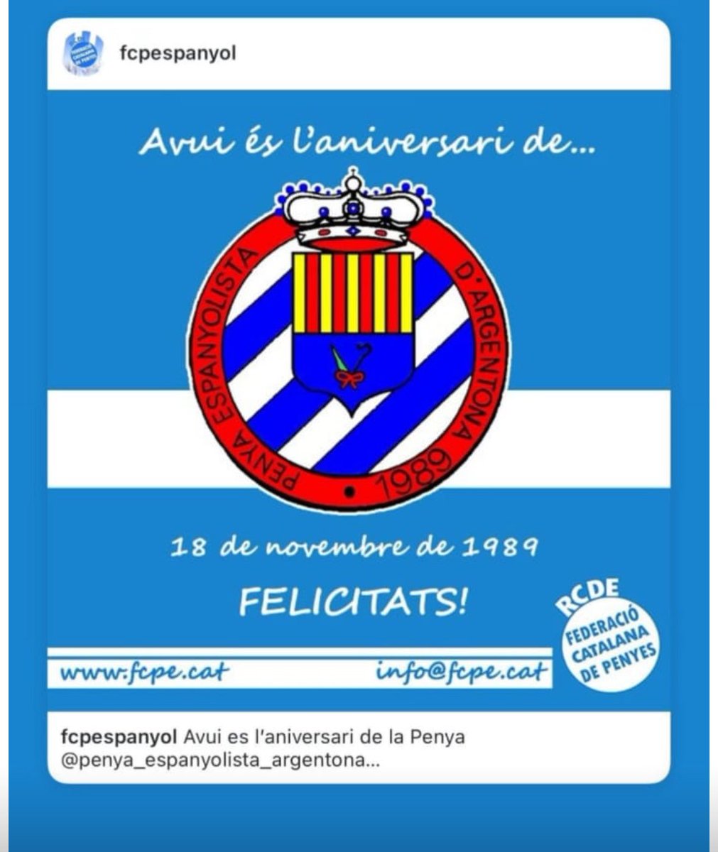 Gràcies a tots els que hi heu pensat, 35 anys fidels a l’Espanyol. #rcde #fcpe #argentona.